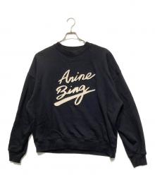 ANINE BING（アニン ビン）の古着「Miles刺繍スウェット」｜ブラック