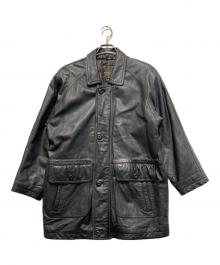 GIANNI VALENTINO（ジャンニバレンチノ）の古着「レザーコート」｜ブラック