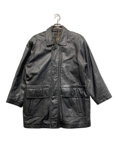 GIANNI VALENTINO（ジャンニバレンチノ）GIANNI VALENTINO (ジャンニバレンチノ) レザーコート ブラック サイズ:Mの古着・服飾アイテム