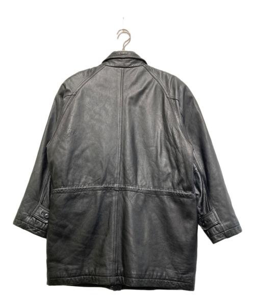 GIANNI VALENTINO（ジャンニバレンチノ）GIANNI VALENTINO (ジャンニバレンチノ) レザーコート ブラック サイズ:Mの古着・服飾アイテム