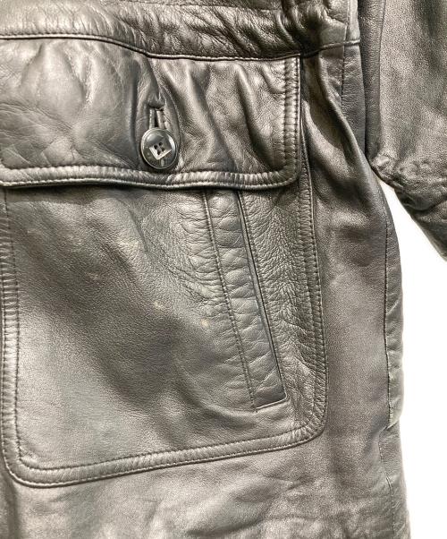 GIANNI VALENTINO（ジャンニバレンチノ）GIANNI VALENTINO (ジャンニバレンチノ) レザーコート ブラック サイズ:Mの古着・服飾アイテム