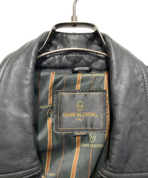 GIANNI VALENTINO（ジャンニバレンチノ）GIANNI VALENTINO (ジャンニバレンチノ) レザーコート ブラック サイズ:Mの古着・服飾アイテム
