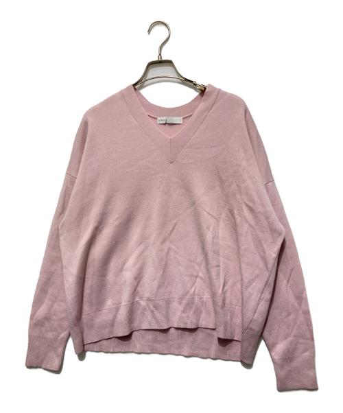 Noble（ノーブル）Noble (ノーブル) ファインメリノウールVネックニット ピンク サイズ:Freeの古着・服飾アイテム