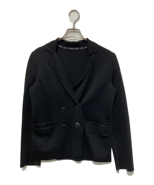 Aquascutum（アクアスキュータム）Aquascutum (アクアスキュータム) ミラノリブ ニットジャケット ブラック サイズ:8の古着・服飾アイテム