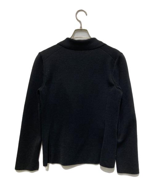 Aquascutum（アクアスキュータム）Aquascutum (アクアスキュータム) ミラノリブ ニットジャケット ブラック サイズ:8の古着・服飾アイテム