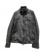 Junhashimotoジュンハシモト）の古着「SNAP RIB JERSEY レザージャケット」｜ブラック