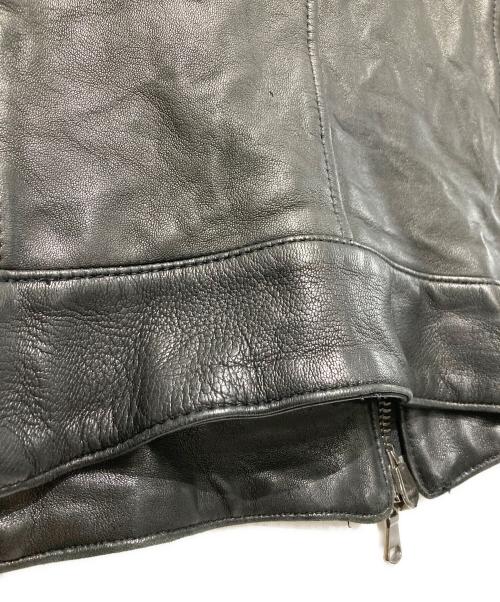 Junhashimoto（ジュンハシモト）junhashimoto (ジュンハシモト) SNAP RIB JERSEY レザージャケット ブラック サイズ:4の古着・服飾アイテム