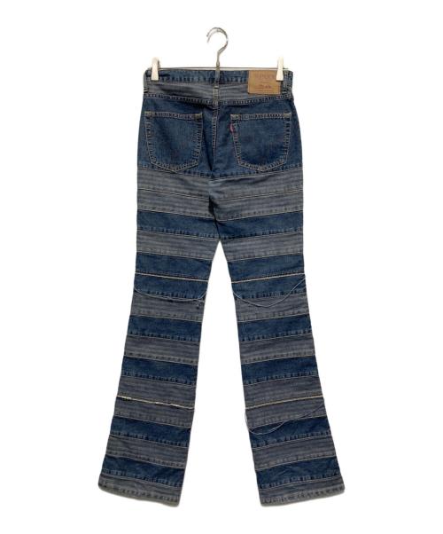 Hysteric Glamour（ヒステリックグラマー）Hysteric Glamour (ヒステリックグラマー) ウミヘビ ツギハギ スクラッチフレアデニムパンツ インディゴ サイズ:W27の古着・服飾アイテム