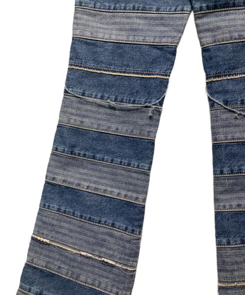 Hysteric Glamour（ヒステリックグラマー）Hysteric Glamour (ヒステリックグラマー) ウミヘビ ツギハギ スクラッチフレアデニムパンツ インディゴ サイズ:W27の古着・服飾アイテム