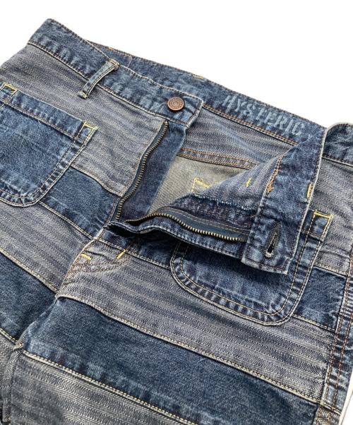 Hysteric Glamour（ヒステリックグラマー）Hysteric Glamour (ヒステリックグラマー) ウミヘビ ツギハギ スクラッチフレアデニムパンツ インディゴ サイズ:W27の古着・服飾アイテム