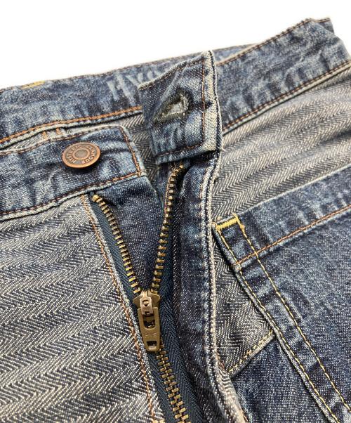 Hysteric Glamour（ヒステリックグラマー）Hysteric Glamour (ヒステリックグラマー) ウミヘビ ツギハギ スクラッチフレアデニムパンツ インディゴ サイズ:W27の古着・服飾アイテム