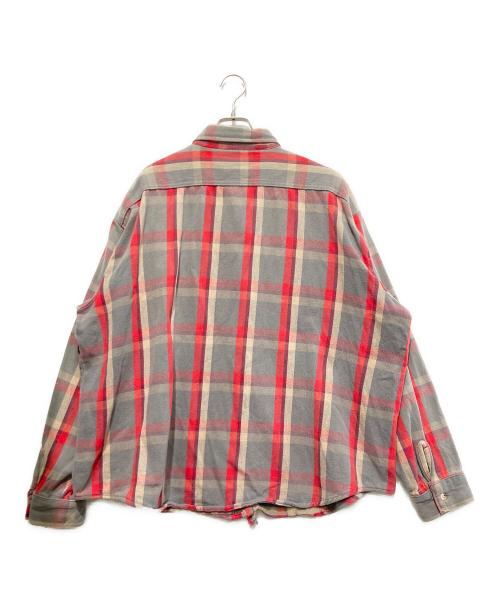 FIVE BROTHER（ファイブブラザー）FIVE BROTHER (ファイブブラザー) ネルシャツ レッド×ライトグレー サイズ:3XLの古着・服飾アイテム