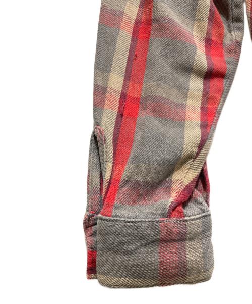 FIVE BROTHER（ファイブブラザー）FIVE BROTHER (ファイブブラザー) ネルシャツ レッド×ライトグレー サイズ:3XLの古着・服飾アイテム