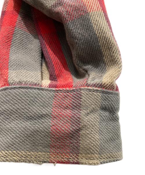 FIVE BROTHER（ファイブブラザー）FIVE BROTHER (ファイブブラザー) ネルシャツ レッド×ライトグレー サイズ:3XLの古着・服飾アイテム