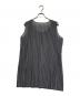 PLEATS PLEASE (プリーツプリーズ) ノースリーブワンピース ブラック×ホワイト サイズ:3：13000円