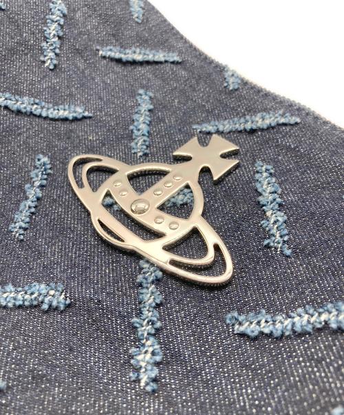 Vivienne Westwood（ヴィヴィアンウエストウッド）Vivienne Westwood (ヴィヴィアンウエストウッド) RIPPED DENIM CLARA ショルダーバッグ ネイビーの古着・服飾アイテム