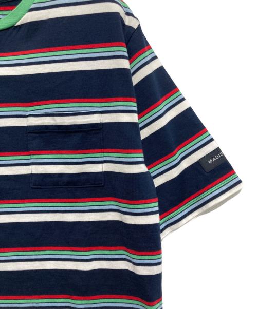 MADISON BLUE（マディソンブルー）MADISON BLUE (マディソンブルー) HORIZONTAL STRIPES POCKET TEE ネイビー サイズ:Sの古着・服飾アイテム