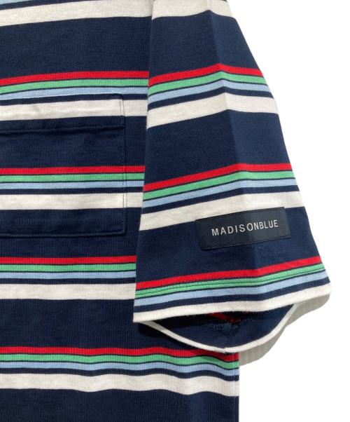 MADISON BLUE（マディソンブルー）MADISON BLUE (マディソンブルー) HORIZONTAL STRIPES POCKET TEE ネイビー サイズ:Sの古着・服飾アイテム