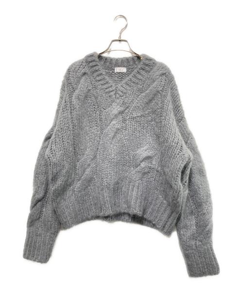I'm/matereal（イマテリアル）I'm/matereal (イマテリアル) ケーブルニットセーター グレー サイズ:FREEの古着・服飾アイテム