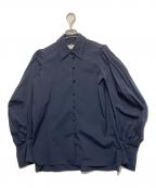 Mame Kurogouchiマメクロゴウチ）の古着「Curved Pleated Shirt」｜ネイビー