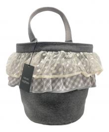 setsuko sagittaire（セツコセジテール）の古着「ドットチュールトートバッグ」｜グレー