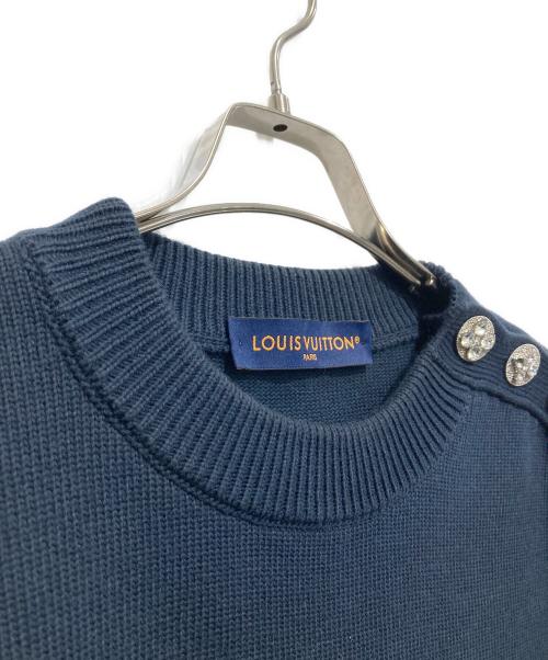LOUIS VUITTON（ルイ ヴィトン）LOUIS VUITTON (ルイ ヴィトン) フロント刺繍ニット ネイビー サイズ:Mの古着・服飾アイテム
