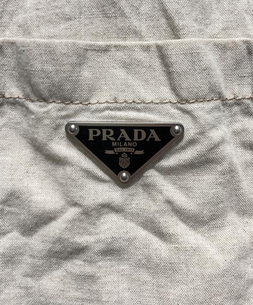 PRADA（プラダ）PRADA (プラダ) 三角ロゴ トライアングルプレート シャンブレーブルゾンジャケット ホワイト サイズ:Sの古着・服飾アイテム