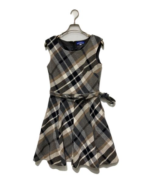 BURBERRY BLUE LABEL（バーバリー ブルー レーベル）BURBERRY BLUE LABEL (バーバリー ブルー レーベル) ノースリーブワンピース ベージュ サイズ:36の古着・服飾アイテム