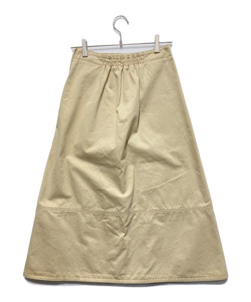 DRAWER（ドゥロワー）Drawer (ドゥロワー) コットンツイル 切替 Aライン ロングスカート ベージュ サイズ:36の古着・服飾アイテム