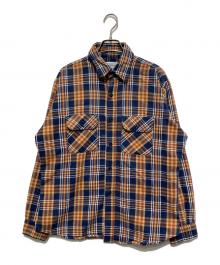FIVE BROTHER（ファイブブラザー）の古着「チェックシャツ」｜イエロー×ネイビー