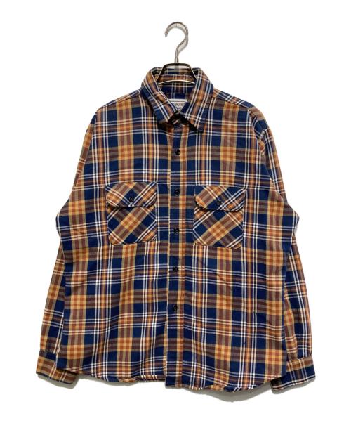 FIVE BROTHER（ファイブブラザー）FIVE BROTHER (ファイブブラザー) チェックシャツ イエロー×ネイビー サイズ:Lの古着・服飾アイテム