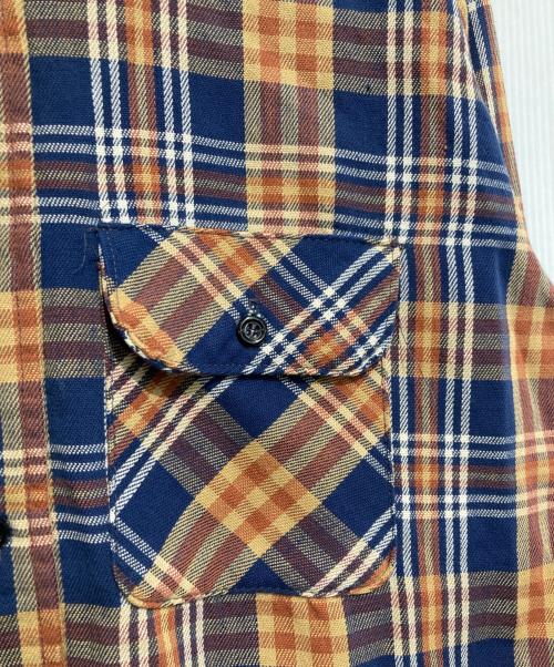 FIVE BROTHER（ファイブブラザー）FIVE BROTHER (ファイブブラザー) チェックシャツ イエロー×ネイビー サイズ:Lの古着・服飾アイテム