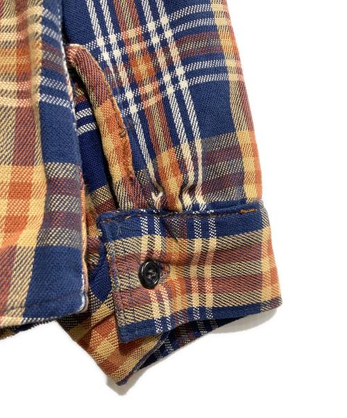 FIVE BROTHER（ファイブブラザー）FIVE BROTHER (ファイブブラザー) チェックシャツ イエロー×ネイビー サイズ:Lの古着・服飾アイテム