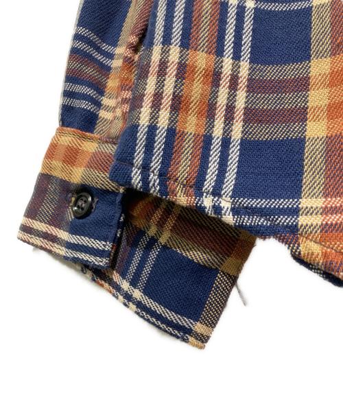 FIVE BROTHER（ファイブブラザー）FIVE BROTHER (ファイブブラザー) チェックシャツ イエロー×ネイビー サイズ:Lの古着・服飾アイテム