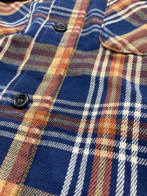 FIVE BROTHER（ファイブブラザー）FIVE BROTHER (ファイブブラザー) チェックシャツ イエロー×ネイビー サイズ:Lの古着・服飾アイテム