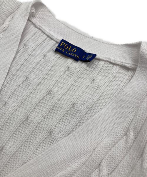 POLO RALPH LAUREN（ポロ・ラルフローレン）POLO RALPH LAUREN (ポロ・ラルフローレン) ケーブルカーディガン ホワイト サイズ:Sの古着・服飾アイテム