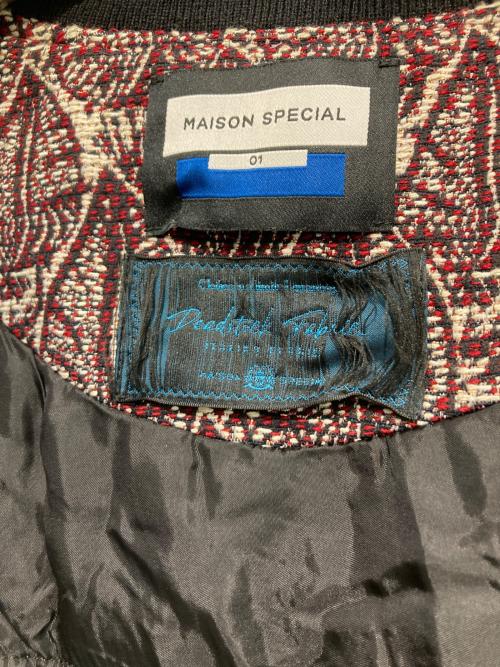 MAISON SPECIAL（メゾンスペシャル）MAISON SPECIAL (メゾンスペシャル) PRIME OVER MA-1 レッド×ホワイト サイズ:1の古着・服飾アイテム