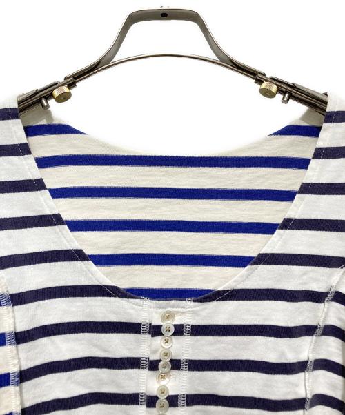 CURRENTAGE（カレンテージ）CURRENTAGE (カレンテージ) ボーダーカーディガン ホワイト サイズ:FREEの古着・服飾アイテム