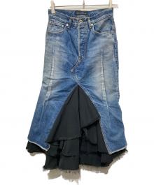 MADISON BLUE（マディソンブルー）の古着「5POCKET REMAKE FRILL SK/5ポケットリメイクフリルスカート」｜インディゴ