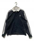 adidasアディダス）の古着「アディカラーラグビーポロシャツ」｜ブラック