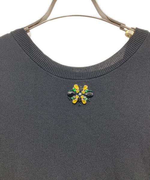 Super Beauty（スーパービューティ）Super Beauty (スーパービューティ) ナイロン切替ビジューカットソー ブラック サイズ:40 未使用品の古着・服飾アイテム