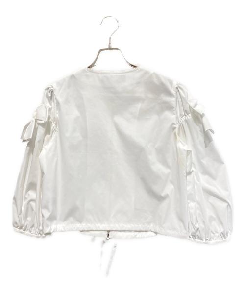 M'S GRACY（エムズグレイシー）M'S GRACY (エムズグレイシー) リボンブルゾン ホワイト サイズ:38の古着・服飾アイテム
