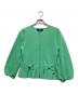 M'S GRACY（エムズグレイシー）の古着「リボンペプラムダブルジップアップカーディガン」｜黄緑