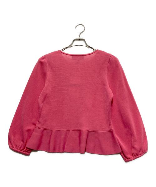 M'S GRACY（エムズグレイシー）M'S GRACY (エムズグレイシー) リボンペプラムダブルジップアップカーディガン ピンク サイズ:38の古着・服飾アイテム