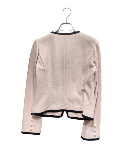 M'S GRACY（エムズグレイシー）M'S GRACY (エムズグレイシー) ノーカラージャケット ピンク サイズ:38の古着・服飾アイテム