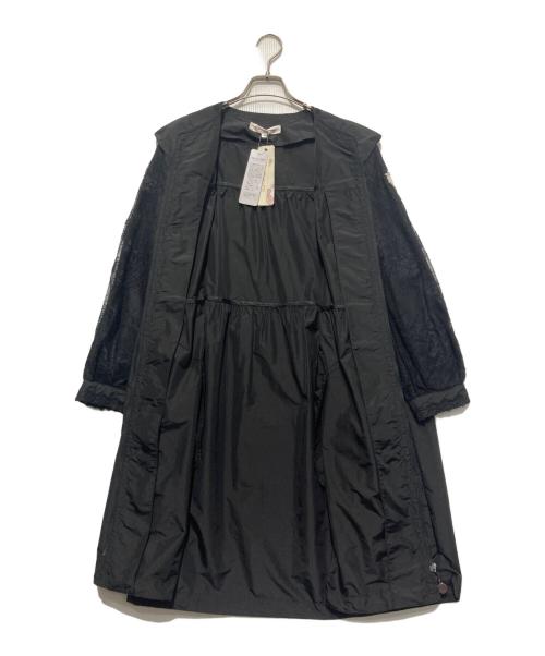 Super Beauty（スーパービューティ）Super Beauty (スーパービューティ) 袖レースデザインショルダー フリルコート ブラック サイズ:40の古着・服飾アイテム