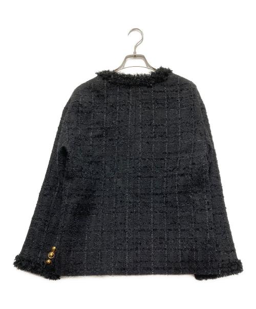 UNITED ARROWS（ユナイテッドアローズ）UNITED ARROWS (ユナイテッドアローズ) ファンシーツイードVネック ブラック サイズ:38の古着・服飾アイテム