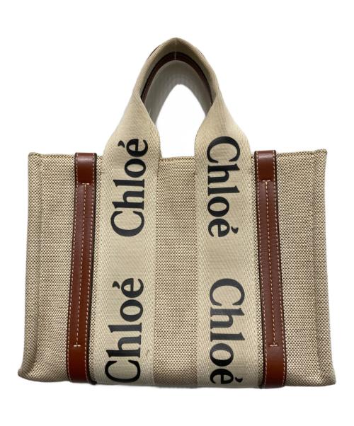Chloe（クロエ）Chloe (クロエ) Woody スモールトートバッグ ベージュの古着・服飾アイテム