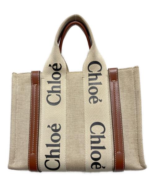 Chloe（クロエ）Chloe (クロエ) Woody スモールトートバッグ ベージュの古着・服飾アイテム