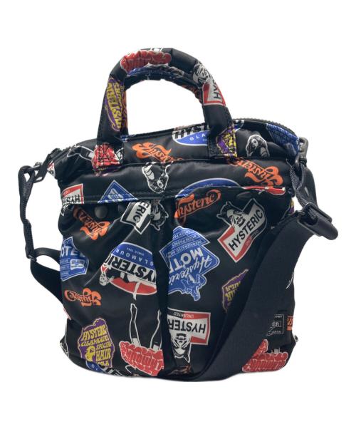 Hysteric Glamour（ヒステリックグラマー）Hysteric Glamour (ヒステリックグラマー) PORTER (ポーター) STICKERS柄 2WAYミニヘルメットバッグ ブラックの古着・服飾アイテム